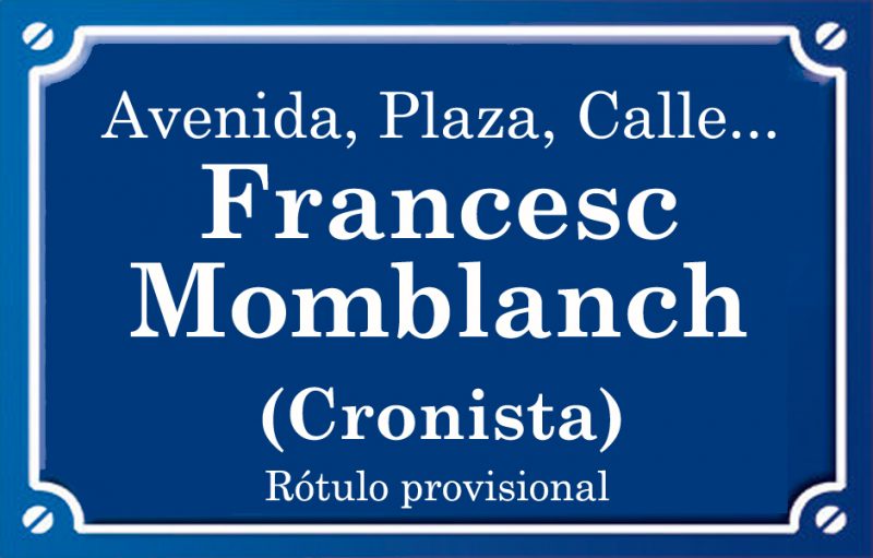 Cronista Francesc Momblanch (plaza)