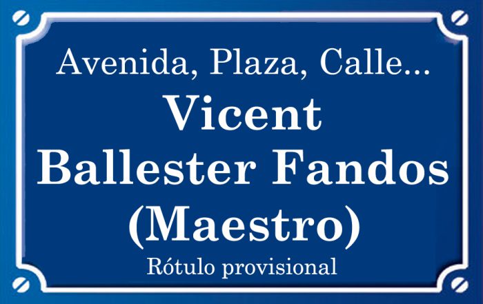 Maestro Vicent Ballester (plaza)