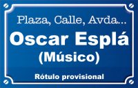 Oscar Esplá Músico (calle)